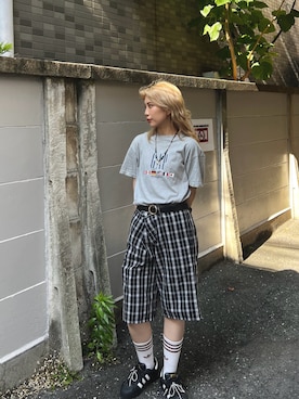 「フェスコーデ」｜「アイテム（スニーカー）」を使った、mocaさん（レディース・158cm）の夏コーディネート