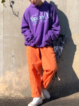 「Panamaboy（パナマボーイ）のアイテム（パンツ）」を使った、mocaさん（レディース・158cm）の冬コーディネート