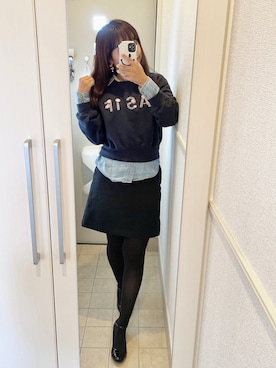 「台形スカート」｜Riri_︎︎aさん（レディース・164cm）の冬コーディネート