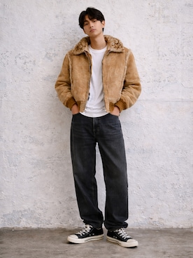 「EU,US CONVERSE（イーユーユーエスコンバース）のアイテム」を使った、AIファッションコーデさん（メンズ・165cm）の春コーディネート