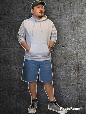 「BEN DAVIS（ベンデイビス）のアイテム（キャップ）」を使った、barbier-kazuさん（メンズ・165cm）の春コーディネート