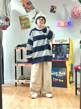 「アイテム（チノパンツ）」を使った、おさるさん（レディース・153cm）の秋コーディネート