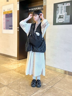 「アイテム（ボディバッグ/ウエストポーチ）」を使った、おさるさん（レディース・153cm）の秋コーディネート