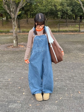 「ムートンブーツ」｜おさるさん（レディース・153cm）の秋コーディネート