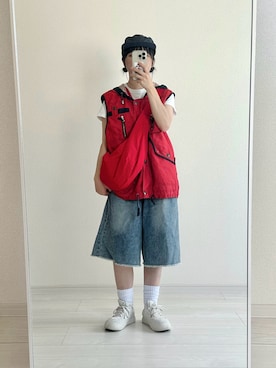 「しまむら（シマムラ）のアイテム」を使った、おさるさん（レディース・153cm）の夏コーディネート