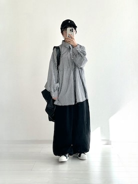 「しまむら（シマムラ）のアイテム（シャツ/ブラウス）」を使った、おさるさん（レディース・153cm）の秋コーディネート