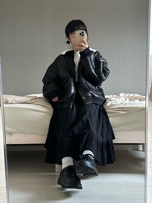 美品✨慈雨 ジウ アシンメトリースカート ロング ワッペン 総柄 ブラック セール】【jiasecond.】アシメプリーツロングタイトスカート