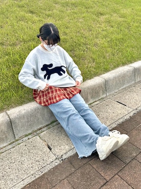 「しまむら（シマムラ）のアイテム」を使った、おさるさん（レディース・153cm）の秋コーディネート