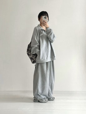 「アイテム（スウェットパンツ）」を使った、おさるさん（レディース・153cm）の秋コーディネート