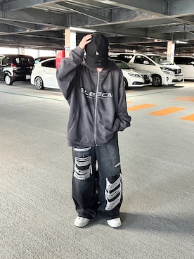 「アイテム（パーカー）」を使った、おさるさん（レディース・153cm）の秋コーディネート