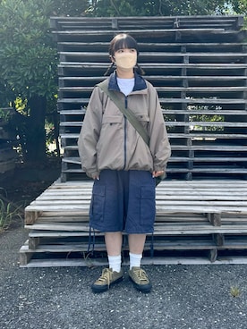 「アイテム（ナイロンジャケット）」を使った、おさるさん（レディース・153cm）の秋コーディネート