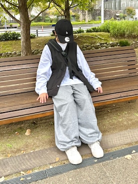 「アイテム（ボディバッグ/ウエストポーチ）」を使った、おさるさん（レディース・153cm）の秋コーディネート