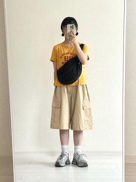 「アイテム（ボディバッグ/ウエストポーチ）」を使った、おさるさん（骨格ウェーブ・レディース・153cm）の夏コーディネート