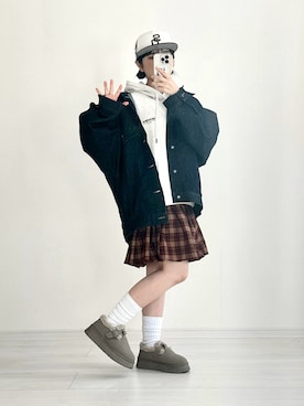 「アイテム（スリッポン）」を使った、おさるさん（レディース・153cm）の冬コーディネート