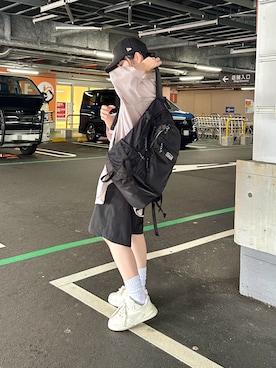 「アイテム（バックパック/リュック）」を使った、おさるさん（レディース・153cm）の夏コーディネート