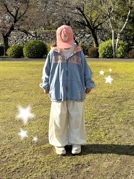 「しまむら（シマムラ）のアイテム」を使った、おさるさん（レディース・153cm）の春コーディネート