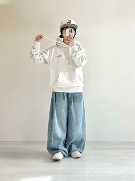 「アイテム（パーカー）」を使った、おさるさん（レディース・153cm）の秋コーディネート