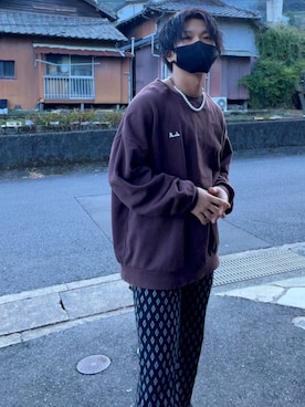 「tk.TAKEO KIKUCHI（ティーケータケオキクチ）のアイテム（スウェット）」を使った、takeo.ryuさん（メンズ・164cm）の秋コーディネート