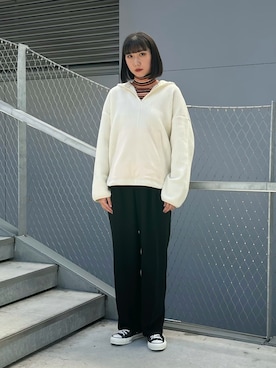 「CONVERSE TOKYO（コンバーストウキョウ）のアイテム（スラックス）」を使った、なおさん（レディース・163cm）の秋コーディネート