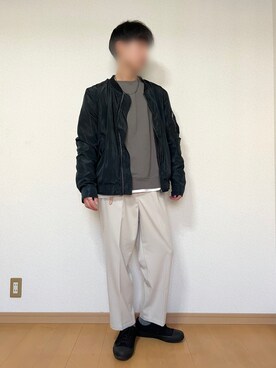 「WYM」｜「アイテム（MA-1）」を使った、sica/相互フォローさん（メンズ・175cm）の冬コーディネート