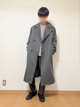 「WYM」｜「アイテム（トレンチコート）」を使った、sica/相互フォローさん（メンズ・175cm）の冬コーディネート