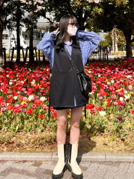 「BEAMS（ビームス）のアイテム（シャツ/ブラウス）」を使った、なあさん（レディース・160cm）の春コーディネート