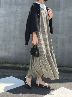 「frames RAY CASSIN（フレームスレイカズン）のアイテム（ワンピース/ドレス）」を使った、hazuさん（レディース・164cm）の春コーディネート