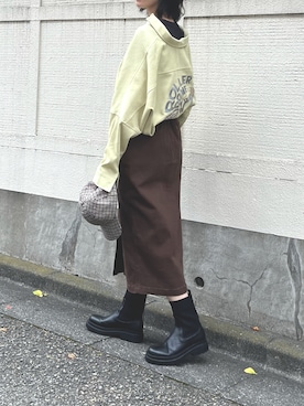 「RAY CASSIN（レイカズン）のアイテム（ブーツ）」を使った、hazuさん（レディース・164cm）の秋コーディネート