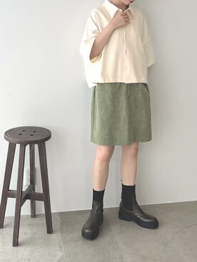 「RAY CASSIN（レイカズン）のアイテム（ブーツ）」を使った、hazuさん（レディース・164cm）の夏コーディネート