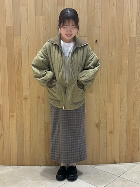 「Samansa Mos2 blue（サマンサモスモスブルー）のアイテム（ノーカラージャケット）」を使った、naoさん（レディース・159cm）の秋コーディネート