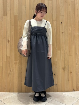 「Samansa Mos2 blue（サマンサモスモスブルー）のアイテム（ワンピース/ドレス）」を使った、naoさん（骨格ストレート・レディース・159cm）の秋コーディネート