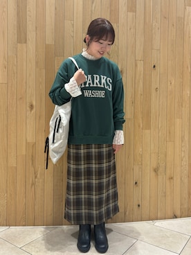 「Samansa Mos2 blue」｜「アイテム（ブーツ）」を使った、naoさん（レディース・159cm）の秋コーディネート