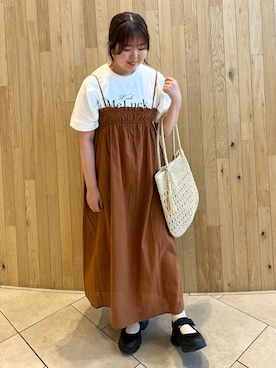 「Samansa Mos2 blue（サマンサモスモスブルー）のアイテム（ワンピース/ドレス）」を使った、naoさん（骨格ストレート・レディース・159cm）の春コーディネート
