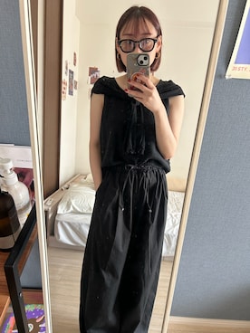 「GU（ジーユー）のアイテム（カーゴパンツ）」を使った、chun15mさん（レディース・155cm）の秋コーディネート