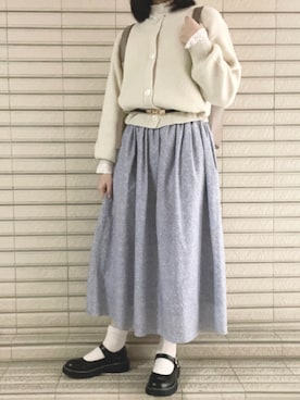 「GU（ジーユー）のアイテム（アンサンブル）」を使った、ユリさん（レディース・160cm）の秋コーディネート