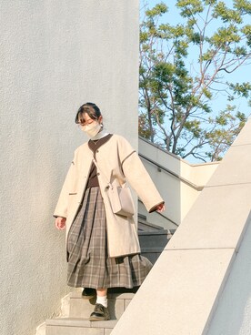 「RETRO GIRL（レトロガール）のアイテム（その他アウター）」を使った、ユリさん（レディース・160cm）の冬コーディネート