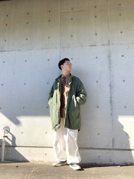 「BEAMS」｜「アイテム（モッズコート）」を使った、masaさん（メンズ・174cm）の秋コーディネート