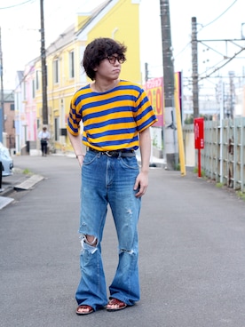 「アイテム（メガネ）」を使った、けさん（メンズ・160cm）の秋コーディネート