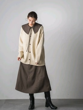 「ニット/セーター」｜「アイテム（ワンピース/ドレス）」を使った、droite_zozoさん（レディース・160cm）の秋コーディネート