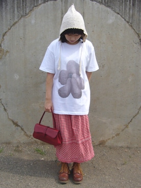 「somniferumのアイテム（Tシャツ/カットソー）」を使った、岩  さくらさん（レディース・153cm・10代）の夏コーディネート