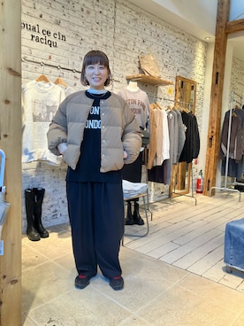 「PUAL CE CIN（ピュアルセシン）のアイテム（ダウンジャケット/コート）」を使った、denruriさん（レディース・160cm）の冬コーディネート