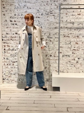 「PUAL CE CIN（ピュアルセシン）のアイテム（トレンチコート）」を使った、denruriさん（レディース・159cm）の冬コーディネート