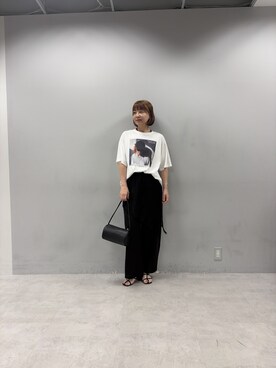 「PUAL CE CIN（ピュアルセシン）のレースレイヤードパンツ（Pants、ブラック系）」を使った、denruriさん（レディース・160cm）の夏コーディネート