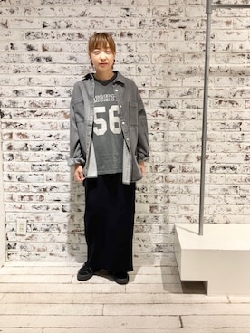 「PUAL CE CIN（ピュアルセシン）の【Du noir】デニムブラウス（シャツ/ブラウス）」を使った、denruriさん（レディース・160cm）の秋コーディネート