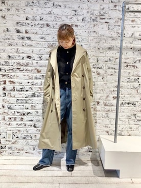 「PUAL CE CIN（ピュアルセシン）のアイテム（トレンチコート）」を使った、denruriさん（レディース・160cm）の秋コーディネート