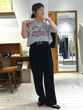 「PUAL CE CIN（ピュアルセシン）のアイテム（パンツ）」を使った、denruriさん（レディース・160cm）の春コーディネート