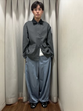 「ITEMS URBANRESEARCH（アイテムズ アーバンリサーチ）の襟配色 ハンティングジャケット（ブルゾン、グレー系）」を使った、kaiさん（メンズ・178cm）の秋コーディネート