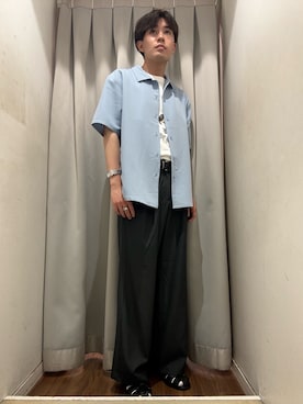 「SENSE OF PLACE by URBAN RESEARCH（センスオブプレイスバイアーバンリサーチ）の『速乾』ドライタッチ2タックワイドパンツ（その他パンツ）」を使った、kaiさん（メンズ・178cm）の夏コーディネート