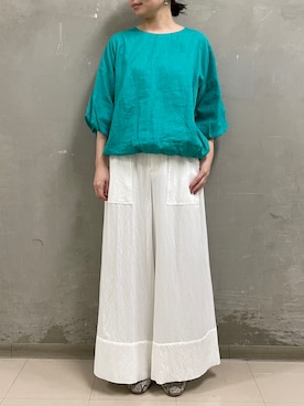 「バルーンブラウス」｜mayuko.iさん（レディース・162cm）の夏コーディネート