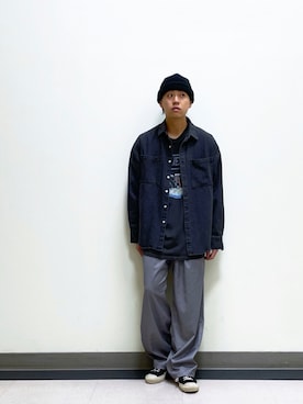 「いいね返し」｜「アイテム（ニットキャップ/ビーニー）」を使った、yuya fukudaさん（メンズ・170cm）の秋コーディネート